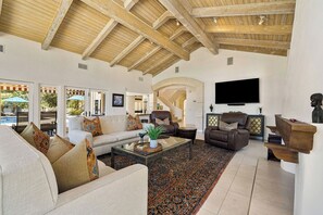 TV, fireplace - 'Hacienda Rosa' A 1.4 Acre 8 Bedroom Estate (Rancho Mirage)