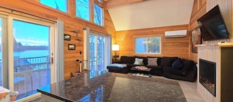 Lake House with Private Beach Where Sunsets Mesmerize <>