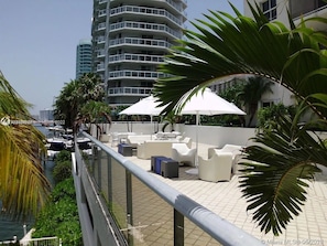 Terrace/patio - Incredible 180 Views! Steps to Beach!  Upgraded Modern Studio w/Large Kitchen  (Miami Beach)