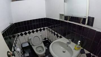 シャワー、タオル、石鹸、トイレットペーパー