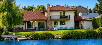 Low Bank Luxury Lakefront Retreat with Private Dock, Hot Tub, Game Room & Kayaks
