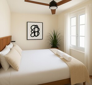 1 soverom, strykejern/-brett, reiseseng for barn og wi-fi