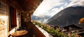 Apartment “Bergsteiger – Patleidhof” with Mountain View & Private Sauna on the Balcony