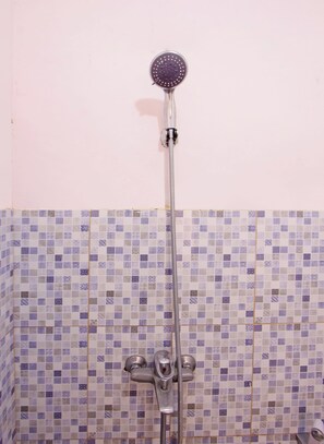 Shower, rainfall showerhead, soap