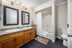 Bathtub, hair dryer