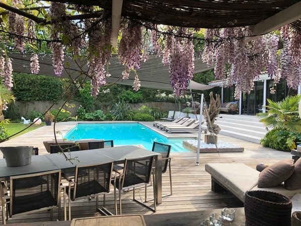 Outdoor pool, a heated pool