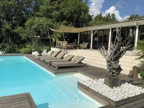 Outdoor pool, a heated pool