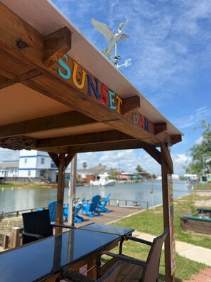 Outdoor dining - Waterfront Bungalow w/ Pier & Amazing Views (Sargent)