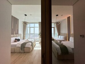 2 bedrooms, desk, iron/ironing board, travel cot