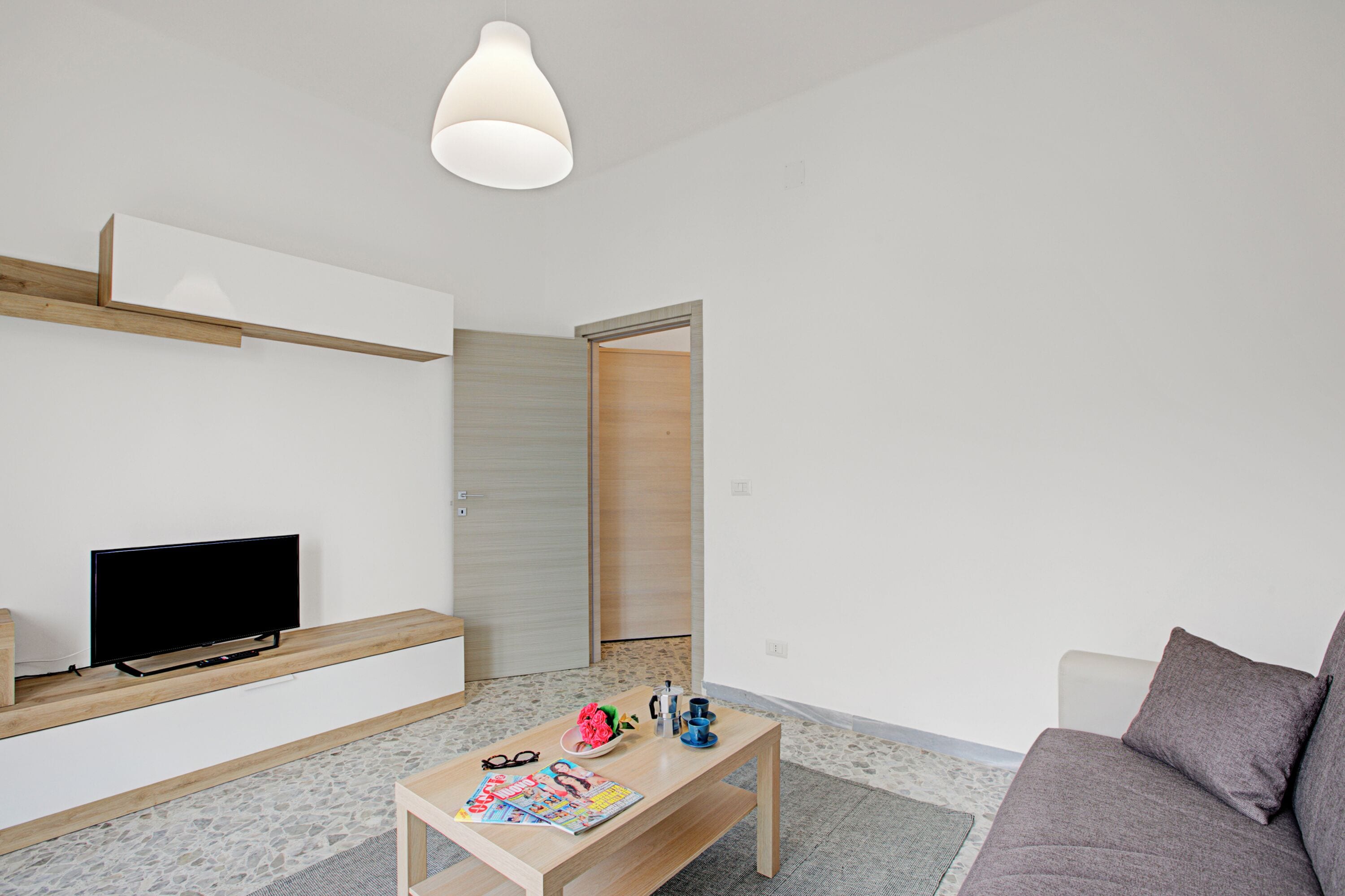 21-inch flat-screen TV with cable channels