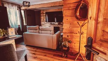 Fernseher, Kamin, Bücher