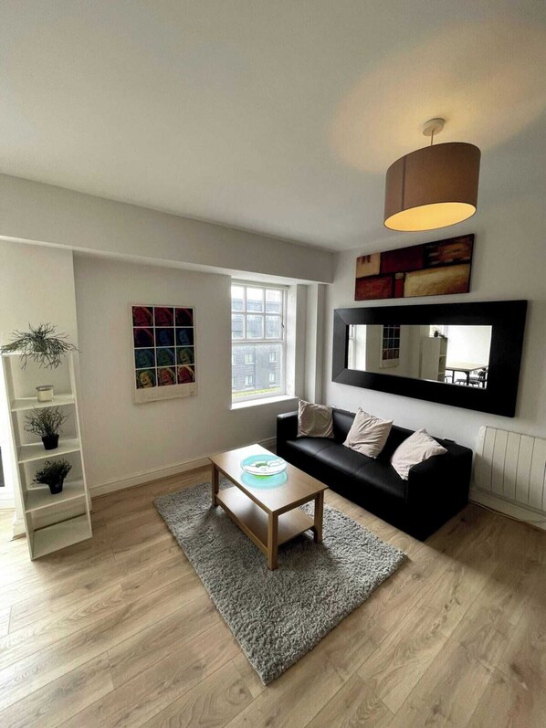 Basic Apartment, 2 Double Beds | Living area