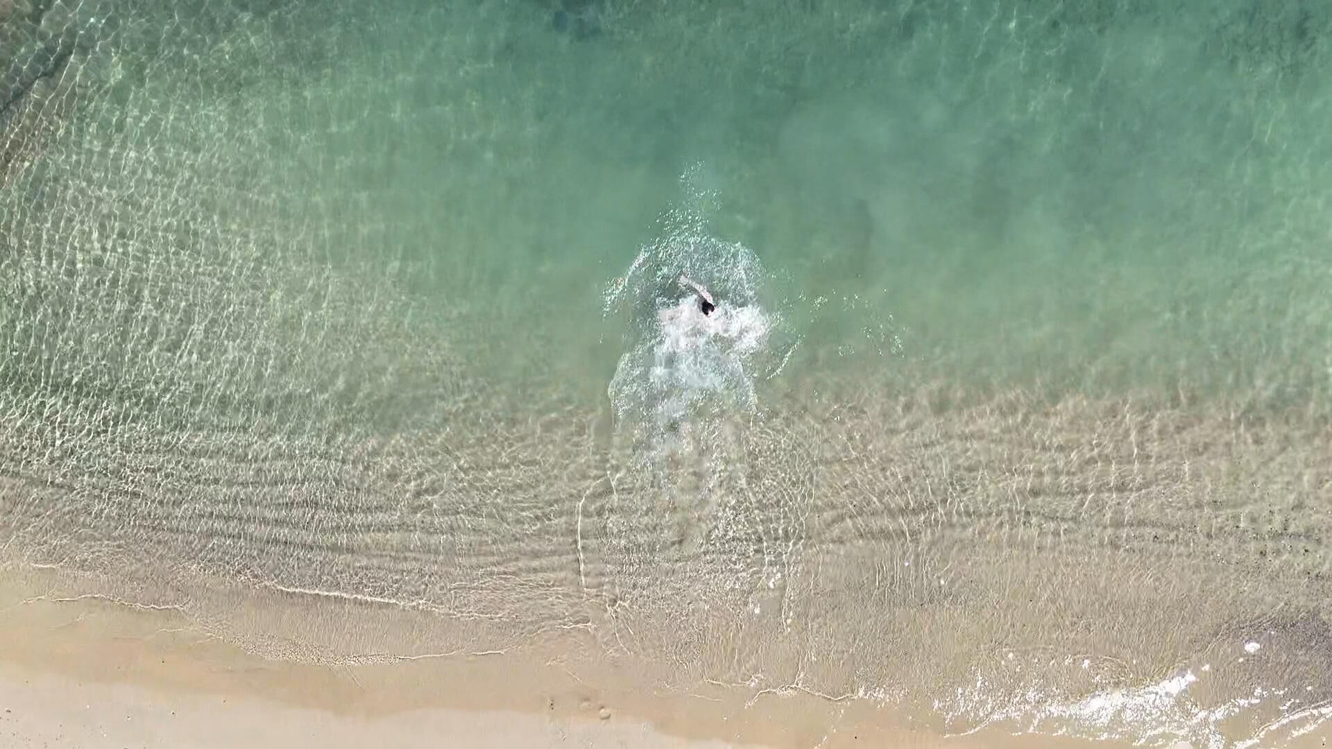 Private beach, rowing