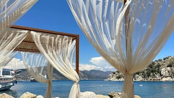 Privat strand, strandbarer och rodd/paddling