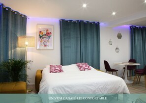 1 غرفة نوم ومكواة/لوح كي وواي فاي وملاءات أسرّة