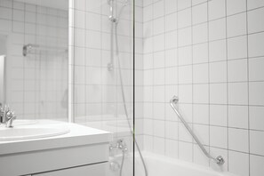 Shower, towels, soap