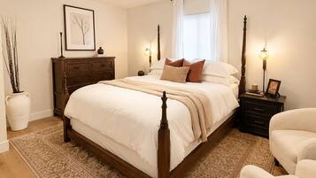 3 bedrooms, desk, iron/ironing board, travel crib