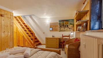 1 slaapkamer, een strijkplank/strijkijzer, wifi, beddengoed