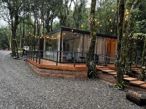 Terrace/patio - Alpes Canela, chalets in the middle of nature in Canela. (Canela)