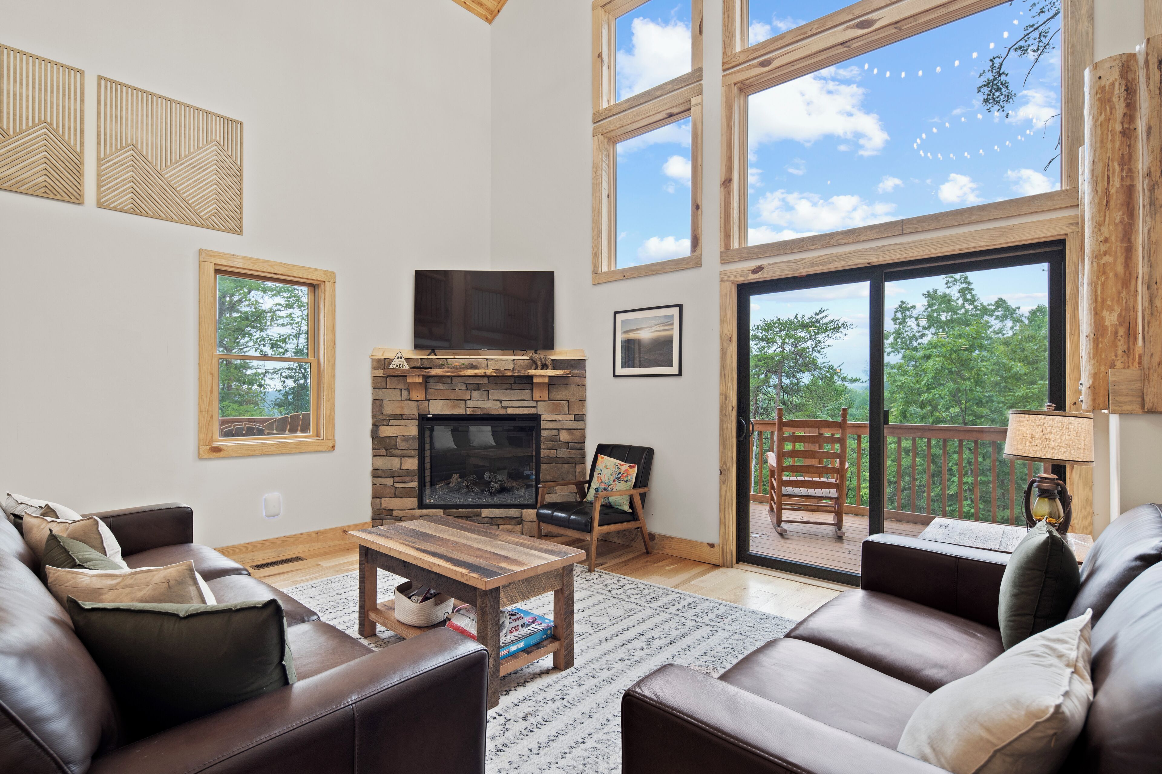 Smart TV, fireplace, video games