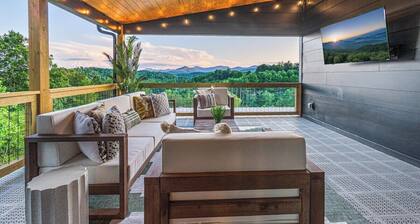 Sauna, hot tub, firepit w/ mountain views