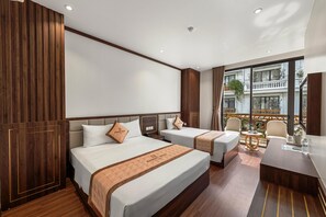 Luxury Triple Room, Balcony, City View | Premium bedding, down comforters, memory foam beds, minibar