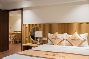 奢華公寓, 城市景 | 高級寢具、羽絨被、記憶棉床墊、迷你吧