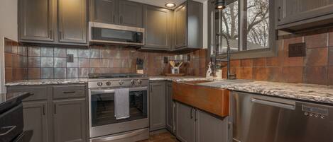 Microwave, oven, stovetop, dishwasher