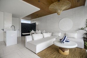 华丽别墅, 1 间卧室, 泳池景观 | 客厅