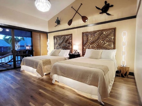 1 bedroom, desk, iron/ironing board, travel cot. Tropical Garden Condo with Pool Kitchen, and AC