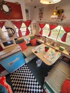 Interior - Alice in Wonderland themed, Vintage 1967 Oasis Camper/Glamper! (Monroe)