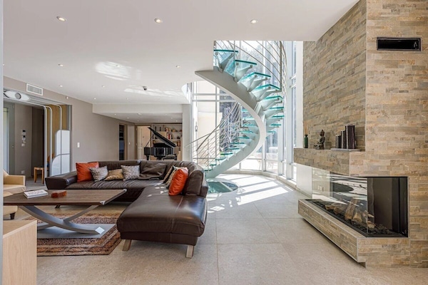 TV, fireplace, video library, stereo