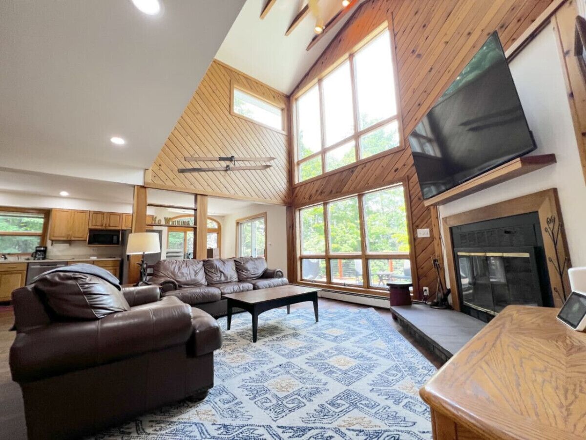 Smart TV, fireplace, video games, DVD player