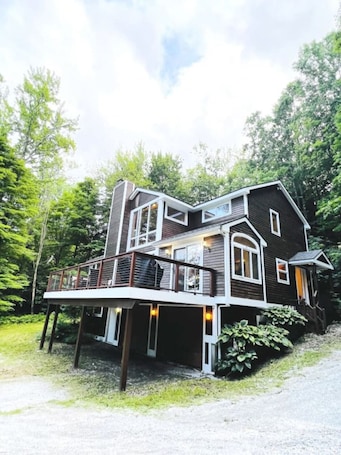 Exterior. Stratton Mountain Home - Hot Tub, Fire Pit & Game Loft