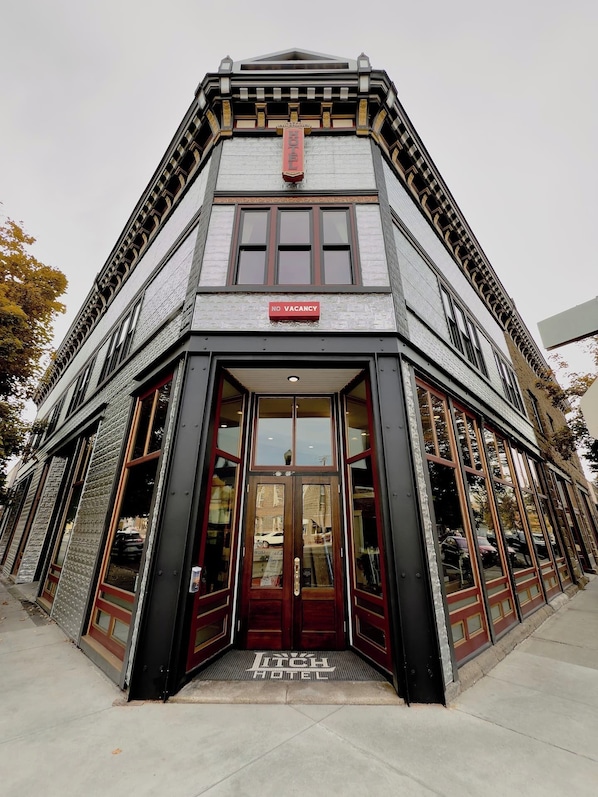 Exterior detail - The Ruby Peak Condo is part of the historic Litch Hotel (Enterprise)