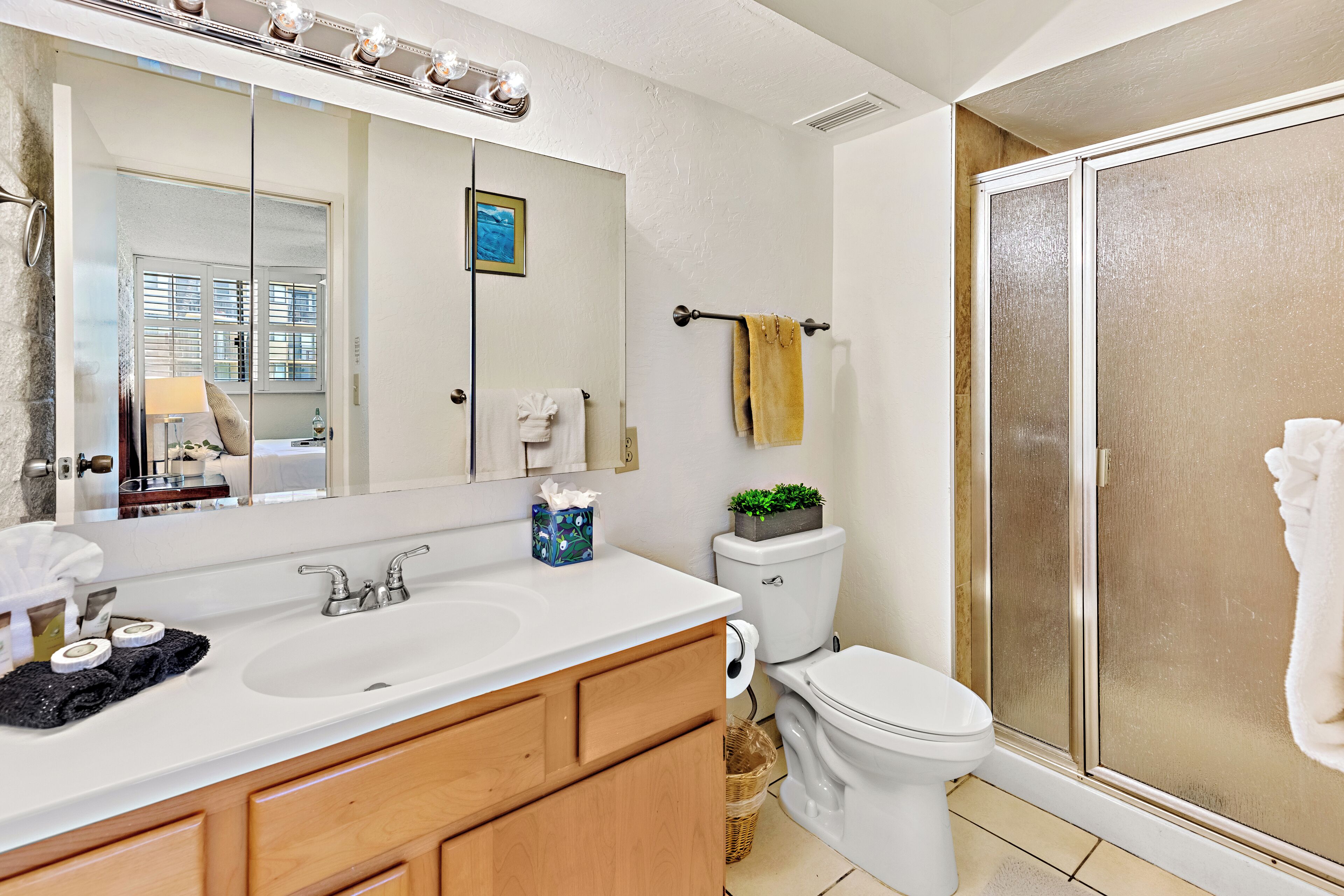 Bathtub, hair dryer, towels, soap