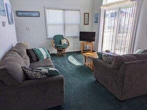 TV, DVD player - Welcome to Wind Swept, a beautiful duplex home that’s perfect for your coastal escape! (North Topsail Beach)