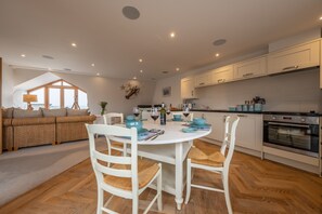 Microwave, dishwasher, high chair