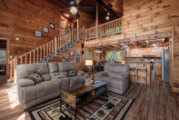 Smart TV, fireplace, DVD player, video library