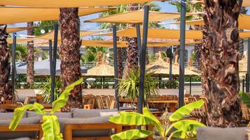Private beach, free beach shuttle, free beach cabanas, sun-loungers