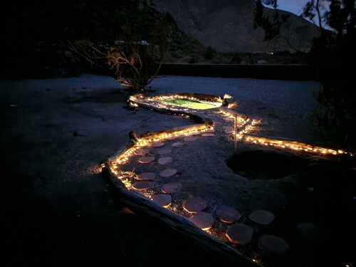 Our Off-Grid Tiny Cabin awaits you and your desert adventure. Sleeps up to 3.