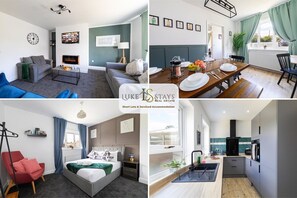 4 soverom, strykejern/-brett, internettilgang og sengetøy