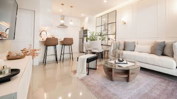 4 bedrooms, desk, blackout drapes, iron/ironing board