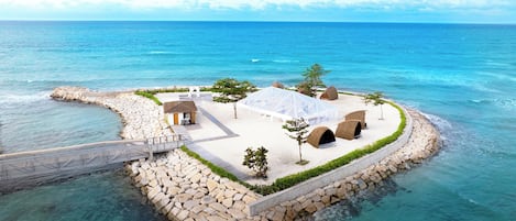 Outdoor banquet area
