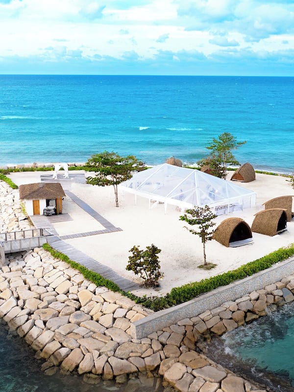 Outdoor banquet area
