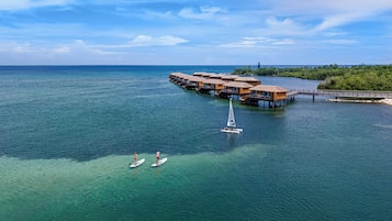 Private beach, white sand, beach cabanas, sun loungers