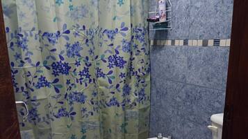 Bidet, towels, soap, shampoo