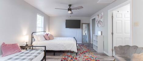 Desk, iron/ironing board, free WiFi, bed sheets