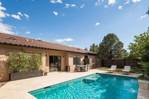 Outdoor pool, a heated pool - NEW! Serenity & Style in Sedona - Pool, Red Rock Views, & more! (Sedona)