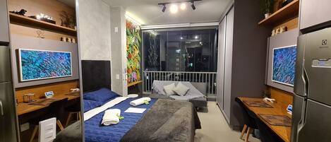 1 soverom, strykejern/-brett, wi-fi (inkludert) og sengetøy